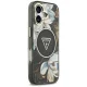 Guess IML Glitter Flowers Triangle MagSafe vāciņš priekš iPhone 17 – melns | Phone Case Cover