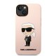 Karl Lagerfeld Silikona vāciņš iPhone 14 Plus Ikonik MagSafe Rozā