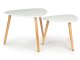 Nesting Coffee Tables Set of 2 ModernHome Scandinavian Design for Living Room, White