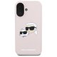 Силиконовый чехол Karl Lagerfeld Silicone Nauble Heads Print MagSafe для iPhone 16, Розовый