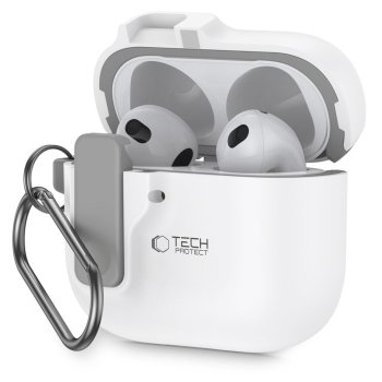 Tech-Protect Slim Hook maciņš Apple AirPods 4 austiņām, Balts