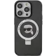 Karl Lagerfeld iPhone 15 Pro vāciņš Ring Stand Karl Head MagSafe, melns