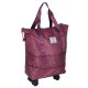 Foldable Travel Bag on Wheels, 3 Sizes, 50L, Purple