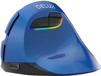 Беспроводная Вертикальная Компьютерная Мышка Delux M618Mini BT4.0 + 2.4Ghz...