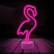 Flamingo Neon Sign LED Light on Stand Forever Light FSC-11 USB-C, Pink