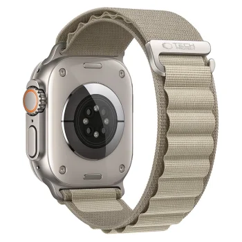 Tech-Protect Nylon Pro kellarihm Apple Watch 44/45/46/49 mm, beež ja oliivroheline