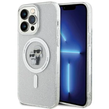 Karl Lagerfeld iPhone 15 Pro Max vāciņš KC Glitter MagSafe, caurspīdīgs