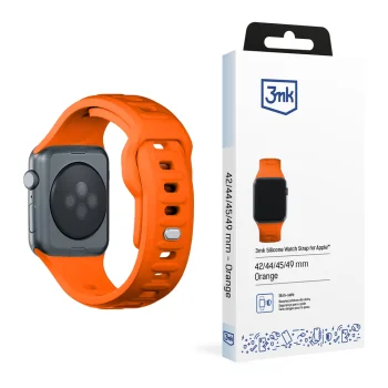 3mk Apple Watch 42 / 44 / 45 / 49 mm silikona siksniņa, oranža