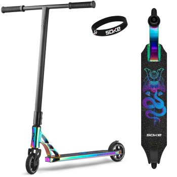 SOKE XTR Street Pro Stunt Scooter for Freestyle Tricks, Rainbow