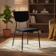 Velūra krēslu komplekts 4 gab. ModernHome ēdamistabai un viesistabai, melns