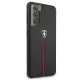 Ferrari Samsung Galaxy S21+ vāciņš Off Track Leather Nylon Stripe, melns