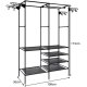 Liels drēbju pakaramais / vaļējs skapis ar plauktiem Ruhhy 22671 | Clothes Hanger Open Wardrobe with Storage Shelves