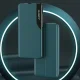 Atverams vāciņš Samsung Galaxy A22 4G Eco Leather View Case ar statīvu, oranžs
