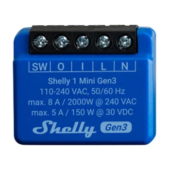 Shelly 1 Mini Gen3 viedais kontrolieris, WiFi/Bluetooth