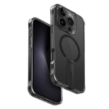 Uniq iPhone 16 Pro vāciņš Eleva ar Vertica statīvu, melns