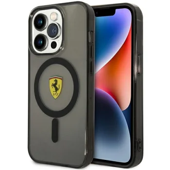 Ferrari iPhone 14 Pro vāciņš Translucent MagSafe, melns
