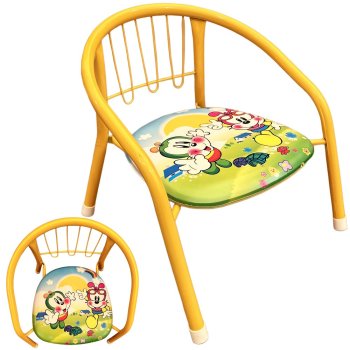 Металлический детский стульчик с мягким сиденьем