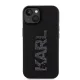Karl Lagerfeld iPhone 15 vāciņš 3D Logo Glitter, melns