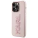 Чехол Karl Lagerfeld для iPhone 15 Pro Max 3D Logo Glitter, розовый