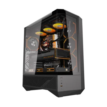Darkflash DY460 datora korpuss ar 4 ARGB ventilatoriem, melns