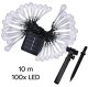 Solar garden string lights, 100 LED bulbs, 10 m, warm white, black