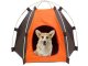 Foldable waterproof pet tent for dogs and cats, brown-orange