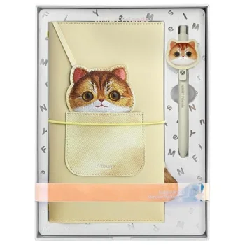 Набор Nimmy Big Eyed Pet 2.0 Cat: блокнот и ручка, бежевый