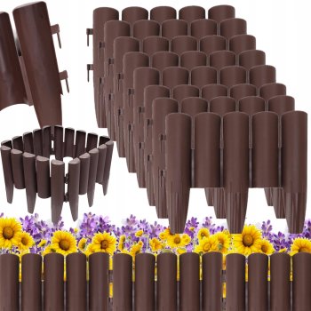 Dārza Palisāde Puķu Dobes Žogs Apmale 215cm, 8 elementi | Garden Palisade Flowerbed Barrier