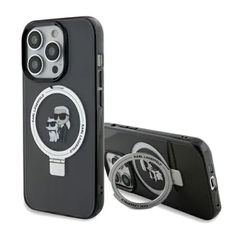 Чехол Karl Lagerfeld для iPhone 14 Pro Ring Stand Karl & Choupette MagSafe, черный