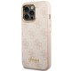 Guess iPhone 14 Pro Max vāciņš 4G Vintage Gold Logo, rozā
