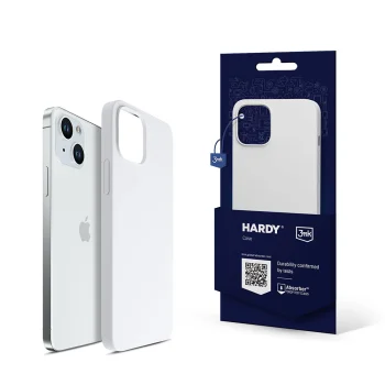 3mk Hardy Silicone MagCase iPhone 15 vāciņš, balts/sudraba