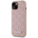 Karl Lagerfeld Leather Monogram Metal Logo MagSafe Case for iPhone 15, Pink