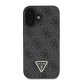 Guess iPhone 16 vāciņš Leather Metal Logo Strass Crossbody, melns