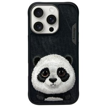 Чехол Nimmy Big Eyed Pet 2.0 Panda для iPhone 16 Pro, черный
