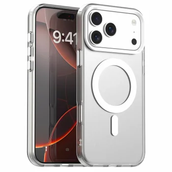 Vāciņš priekš iPhone 18 Pro Max / 17 Pro Max PC PET TPU Hybrid Magnetic, balts