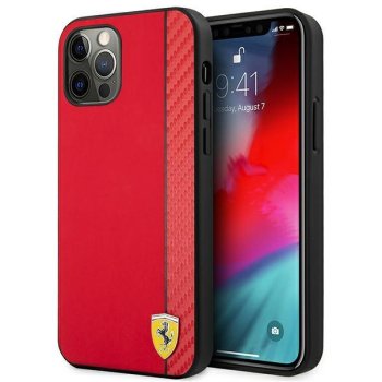 Ferrari iPhone 12 Pro Max vāciņš On Track Carbon Stripe, sarkans