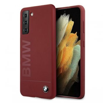 Samsung Galaxy S21 (SM-G991) BMW Signature Silicone Case Cover (BMHCS21SSLBLRE), Red