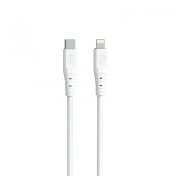 Dudao USB Type C to Apple iPhone Lightning Cafule Data Charging Cable, 6A, 65W, 1m, White | Lādētājvads Datu...