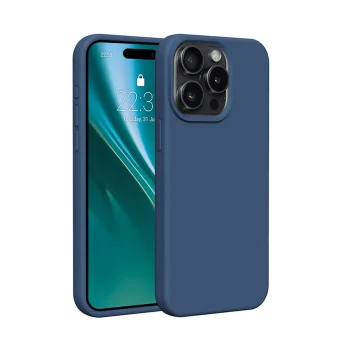 Чехол Etteri Silicone Case для iPhone 15 Pro Max (6.7"), темно-синий