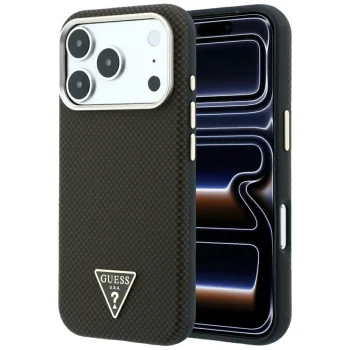 Guess Kevlar Triangle Logo MagSafe vāciņš iPhone 17 Pro / 18 Pro, brūns