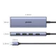 USB-C хаб Ugreen CM511 6-в-1 - HDMI, 3x USB 3.0, SD/TF - серый