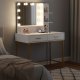 Makeup Vanity with 3-Color LED Lights and Mirror ModernHome, White