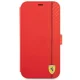 Ferrari iPhone 13 mini чехол-книжка On Track Carbon Stripe, красный