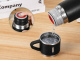 Travel Thermos Flask 400ml with 3 Cups Stainless Steel, Black