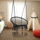 Dārza Mājas Šūpuļtīkls Šūpoles Krēsls no Pītām Virvēm, Melns | Garden Hammock Chair Swing from Braided Rope