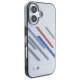 BMW iPhone 16 vāciņš Motorsport IML Random Stripes, pelēks