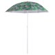 Adjustable Beach and Garden Umbrella with Tilt Function, 150 cm, Leaves Pattern