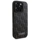 Karl Lagerfeld iPhone 16 Pro Max Case Leather Monogram Metal Logo MagSafe, Black