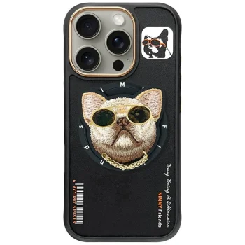 Nimmy iPhone 16 Pro Max vāciņš Glasses Cool Dog MagSafe, melns