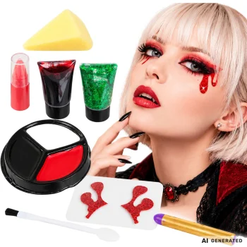 Vampire Halloween Makeup Kit with Fake Blood
